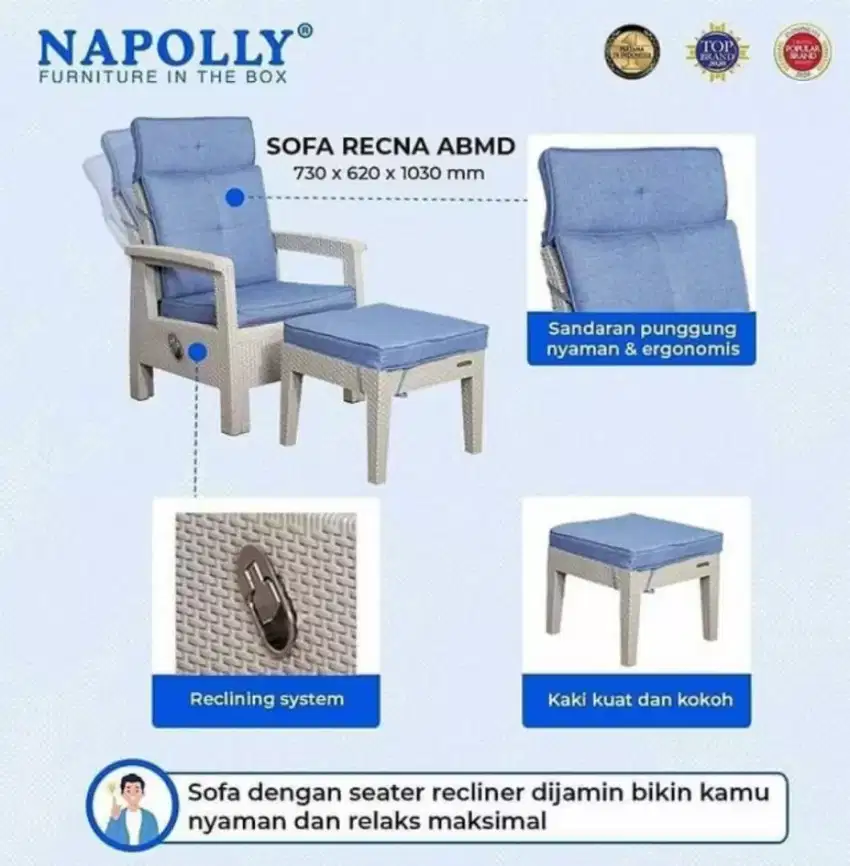 Sofa/ kursi plastik napolly RECNA