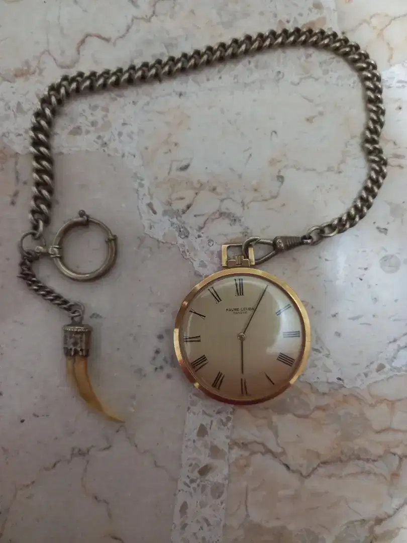 Pocket watch favre leuba gold plated 18k