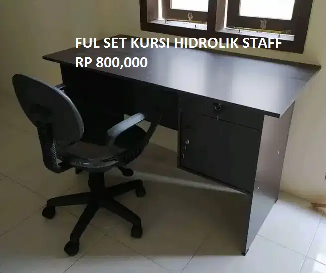 FUL SET MEJA TULIS KANTOR MEJA BELAJAR SET KURSI HIDROLIK DAN STANLES