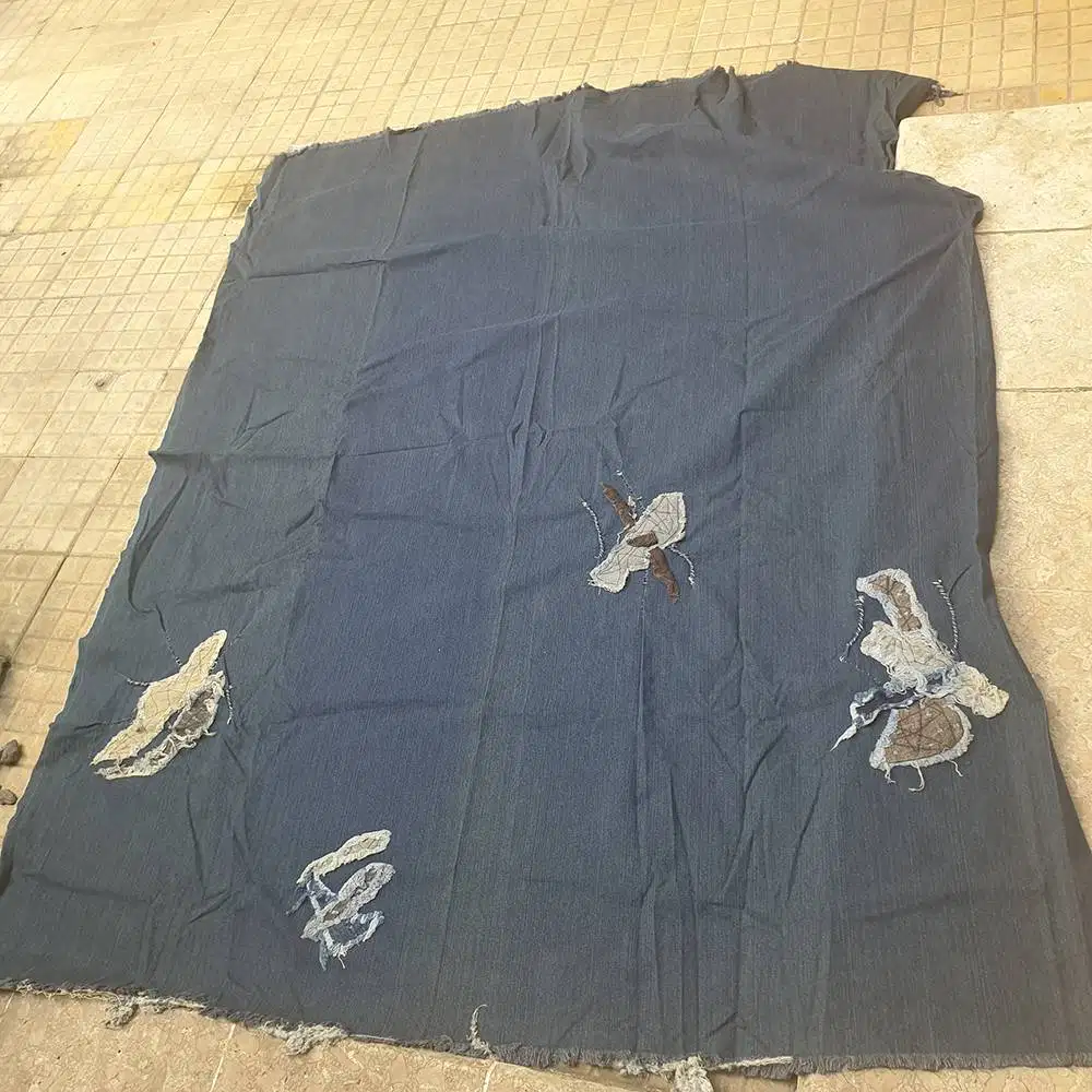 Kain Jeans Ukuran Besar Biru Kehijauan Melar