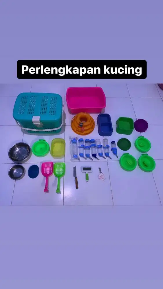 Perlengkapan tempat makan dan minum gantung kucing anjing kelinci