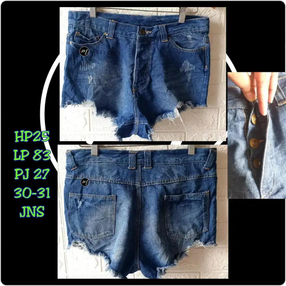 Hotpants jeans wanita sisa import murah