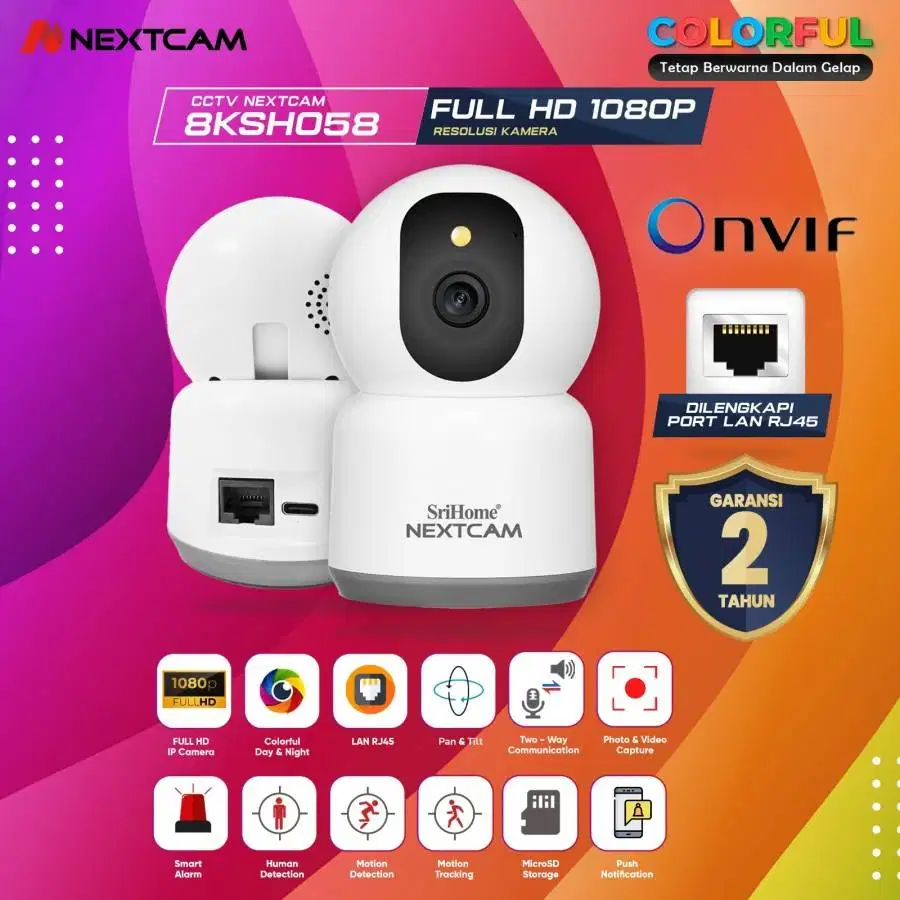 NEXTCAM SH058 IPCAM INDOOR WIFI FULL HD 1080p 2MP FULL COLOUR