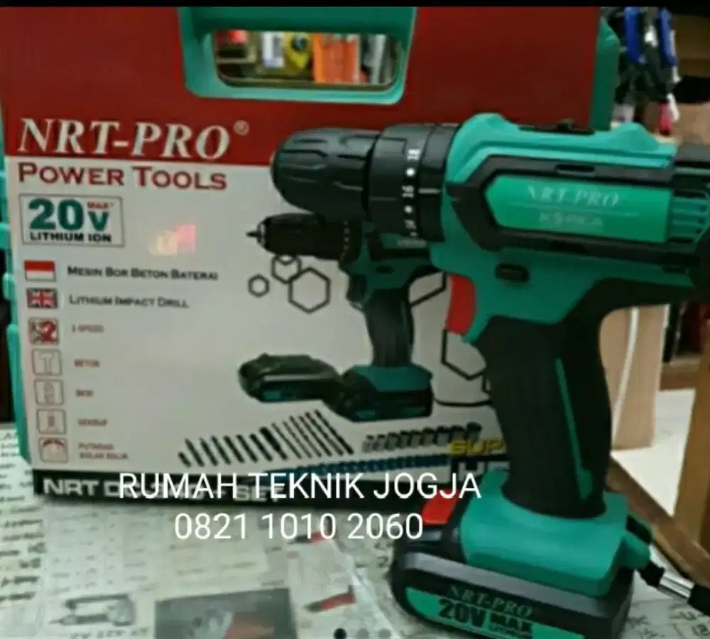 (RUMAH TEKNIK JOGJA)mesin bor batre nrt pro, bisa buat bor tembok