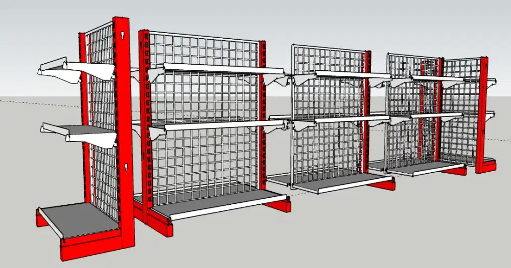 rak gondolarak supermarket,Gratis Gngkir dan pemasangan