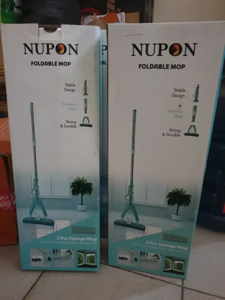 Pel lantai tarik stainless steel # Nupon free extra 1 sponge
