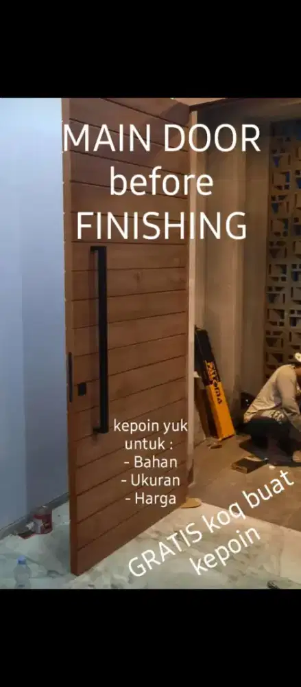 Daun pintu kamper oven Samarinda tebal kayu 5.5cm finishing melamic