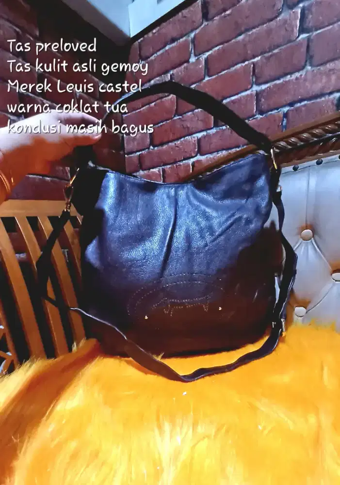 Tas kulit asli merk Louis castel paris