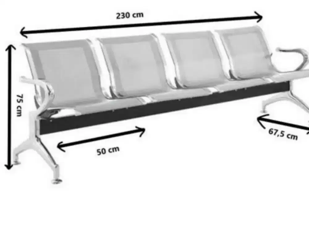 Kursi bandara 4 dudukan
