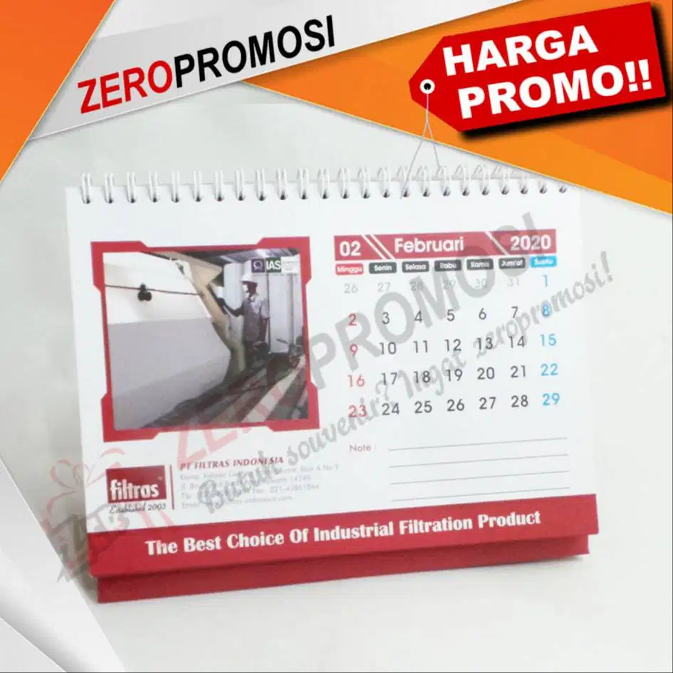 Kalender Meja Landscape Tahun Baru Custom 2024