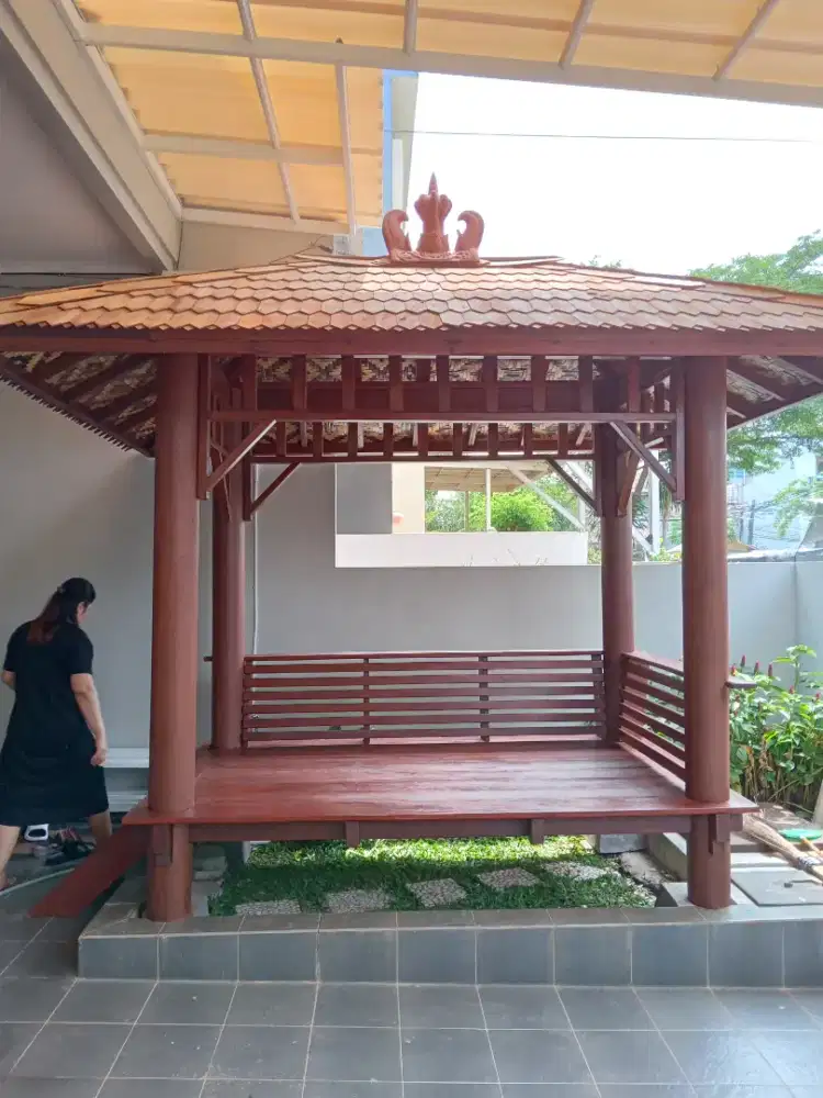 Saung Kayu Kelapa - Saung Bambu - Pembuatan Saung Gazebo