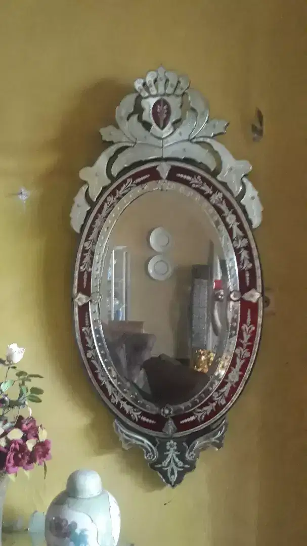 Vintage red Venetian mirror