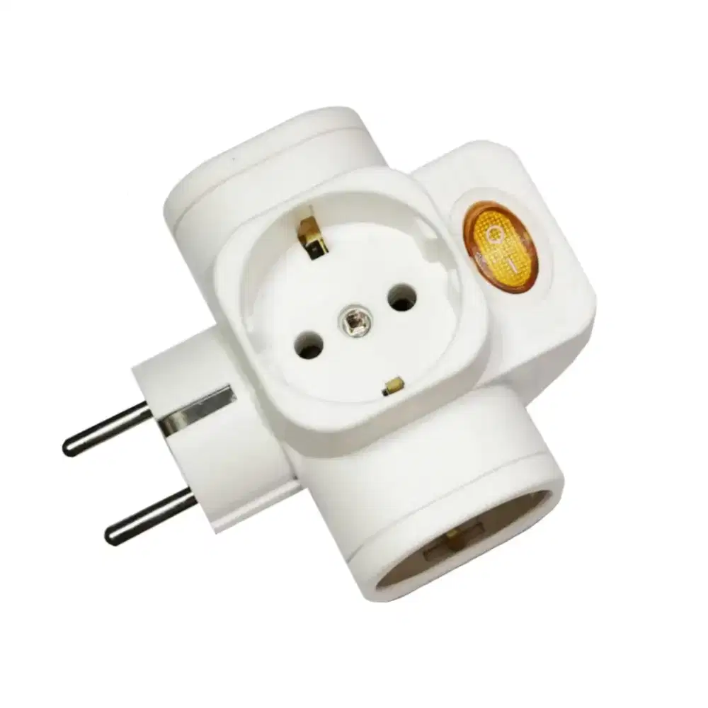 Colokan stop kontak listrik 3 lubang ada tombol on/off