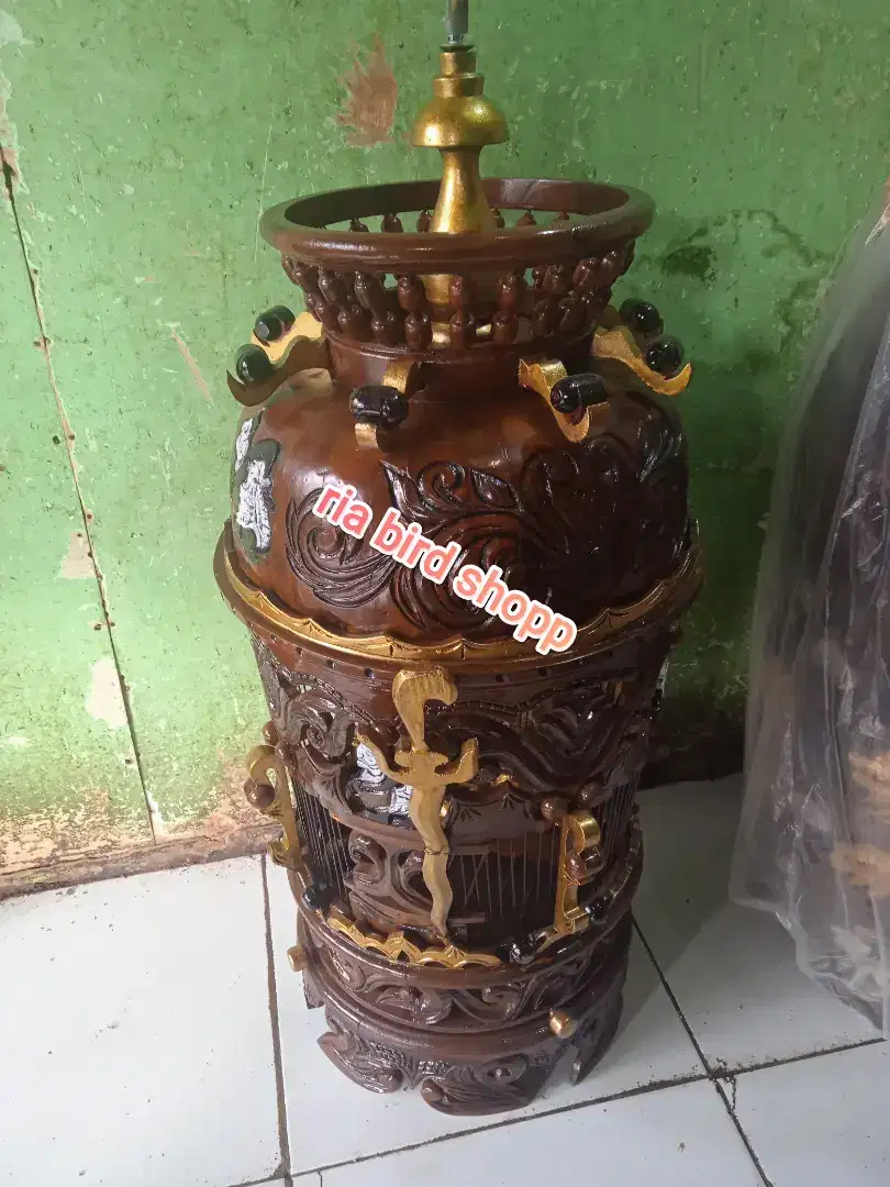 Sangkar kandang perkutut full jati original motif keris