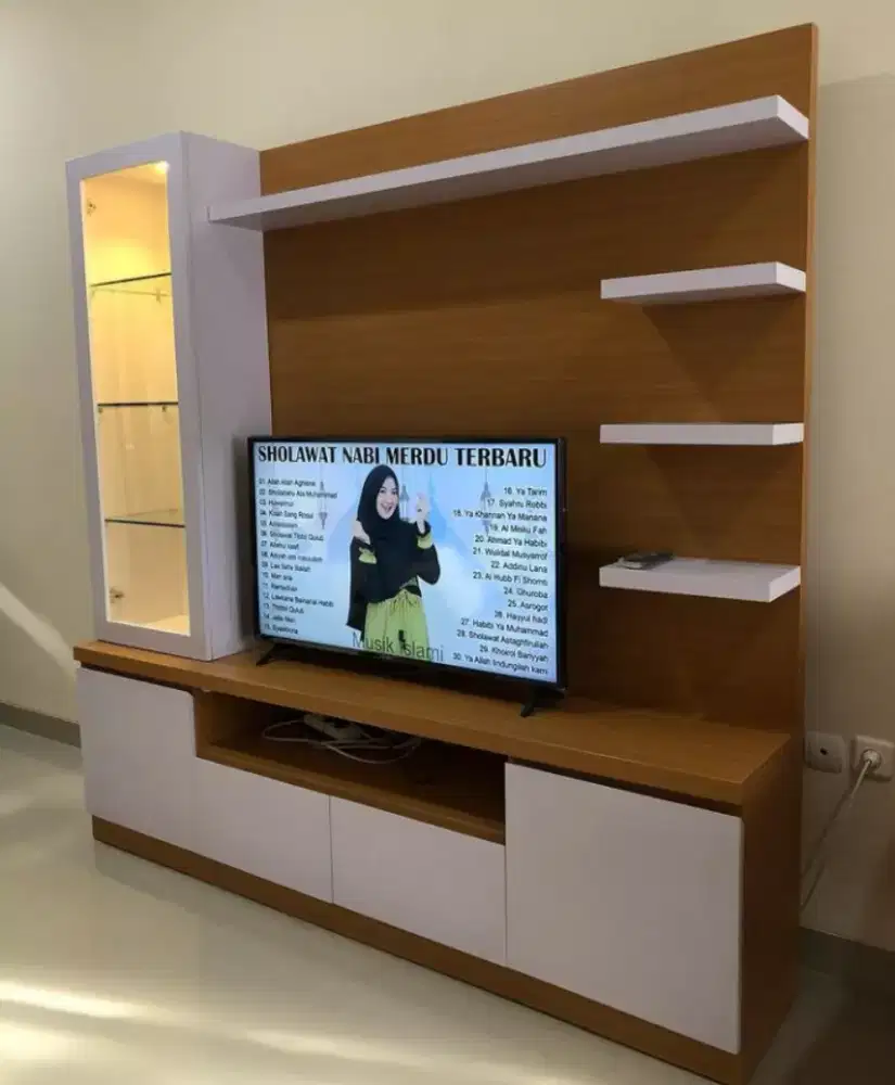 Rak tv, 200×200 , backdrop tv, lemari tv, bufet tv, lapisan HPL