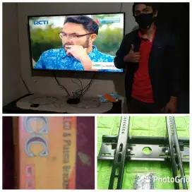 Hasil Pasang breket led lcd tv 14in-43in