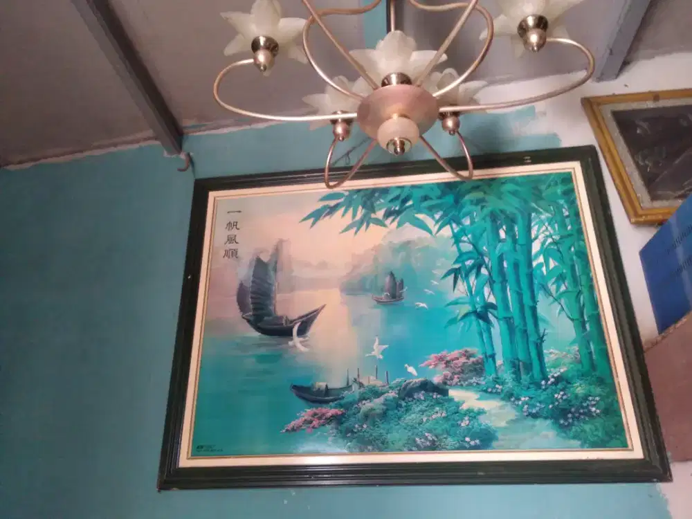 Lukisan photo 3 di mensi pemandangan danau 120x80