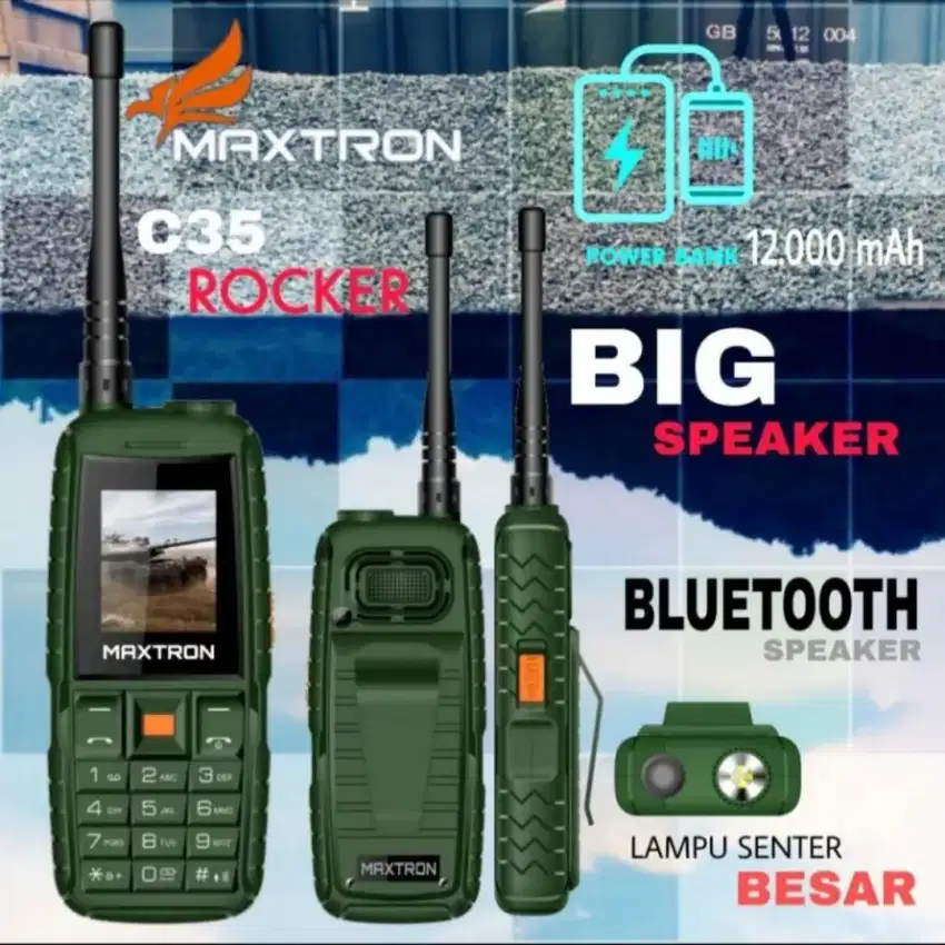 MAXTRON C35 HP ANTENA POWERBANK SENTER SPEAKER BLUETOOTH BARU G. RESMI