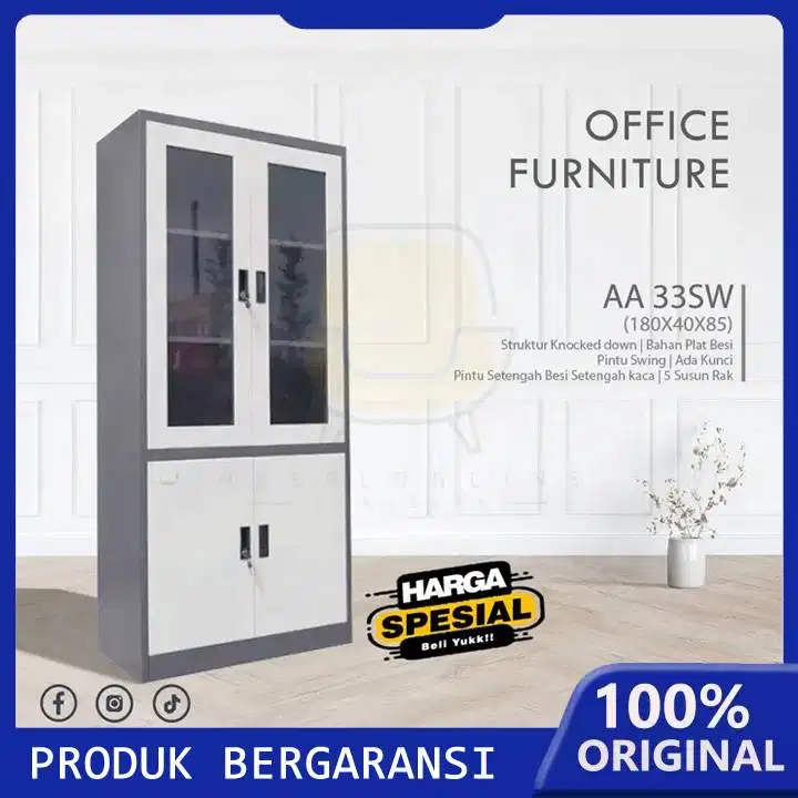 Filling Cabinet Lemari Kantor Arsip Loker locker Besi FD04 Sentralock