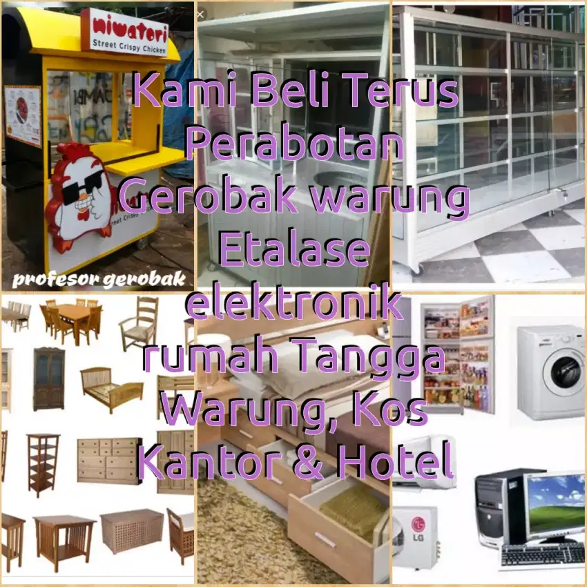 Diterima beli Perlengkapan Usaha Gerobak, etalase, Freezer Kulkas, dll