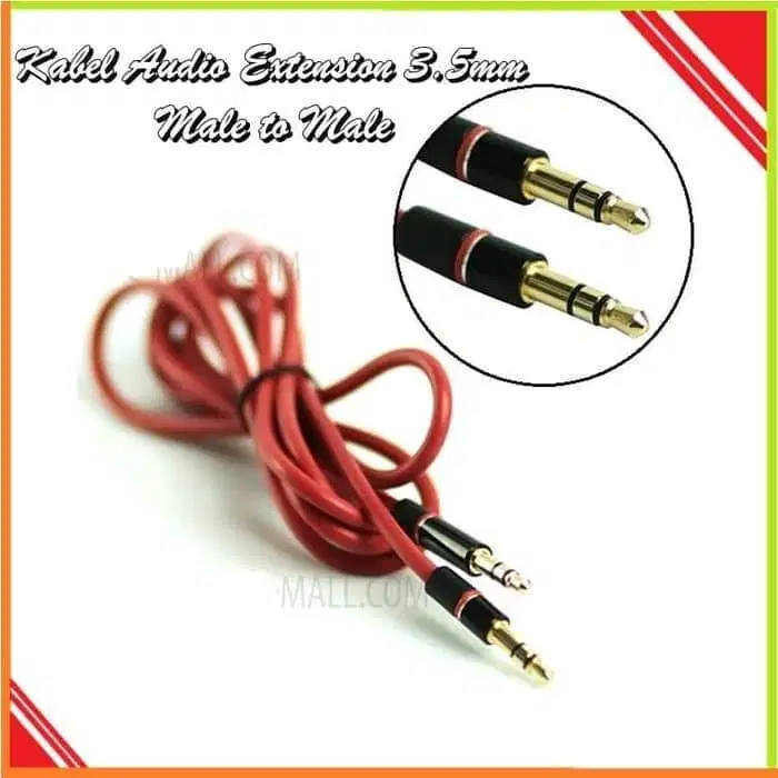Kabel AUX Audio Extension 3.5mm Male to Male 1 Meter. Cable M/M 3.5 mm
