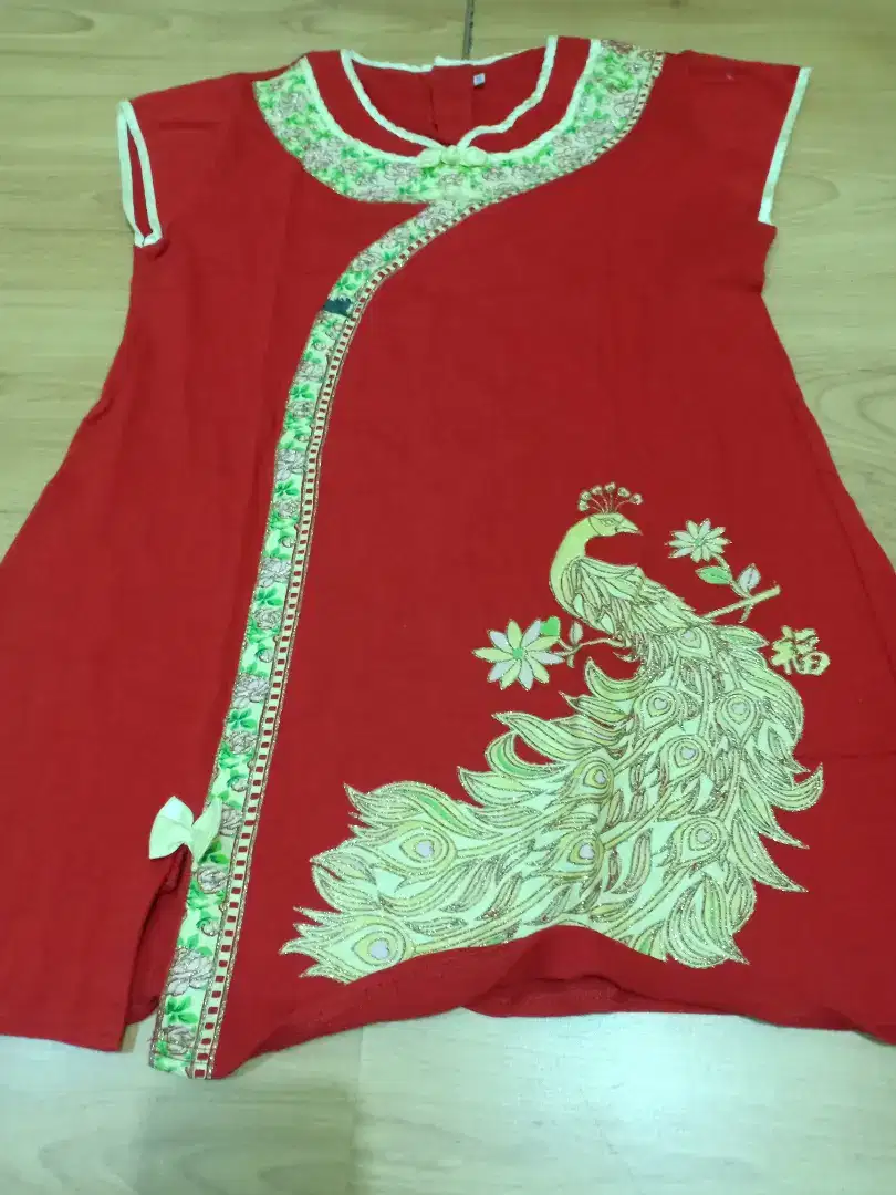 Dress cheongsam anak merah