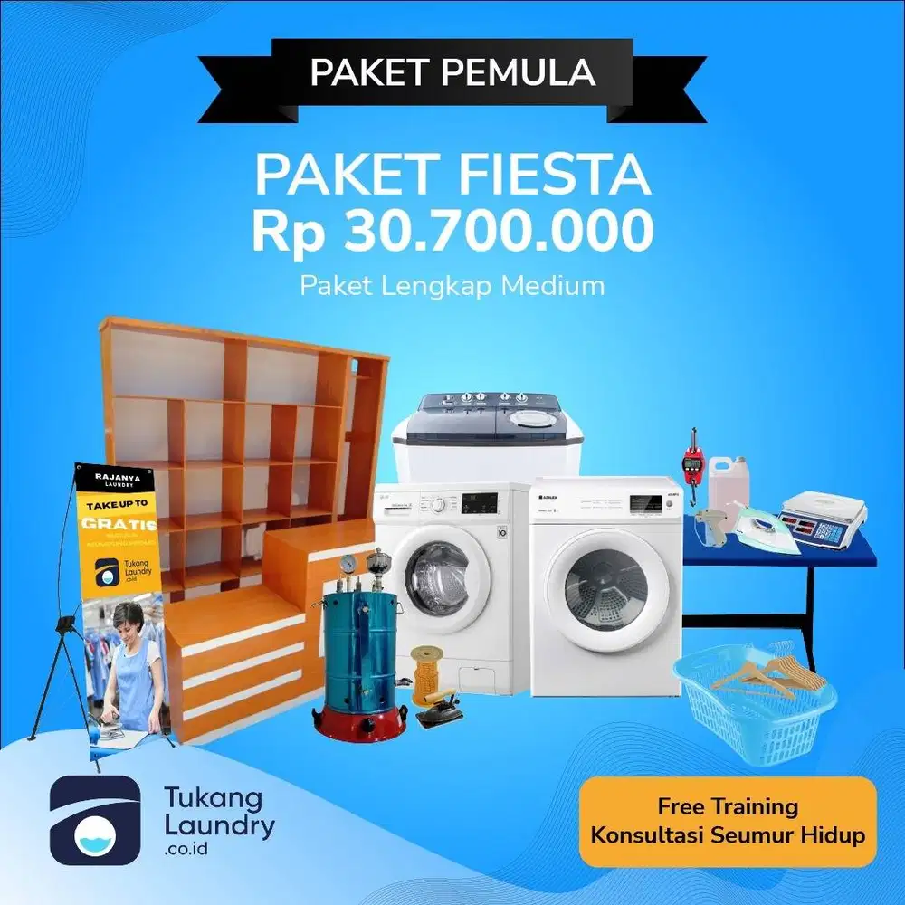 Paket Usaha Laundry Paket FIESTA Siap Profit 30Juta an Khusus Pemula