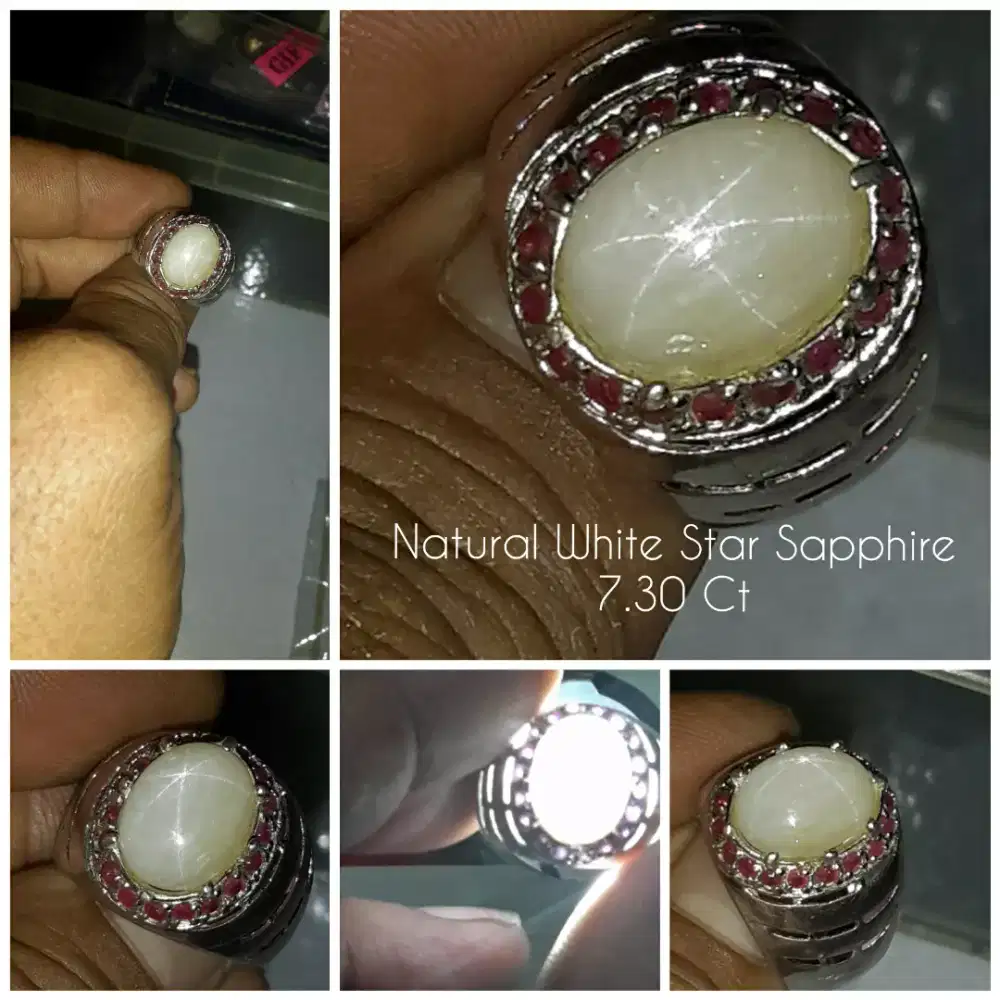 Natural White Star Sapphire 6 Ray