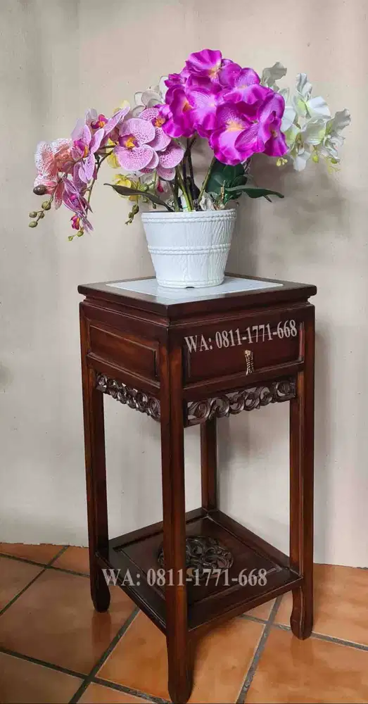 Meja sudut cina kombinasi marmer