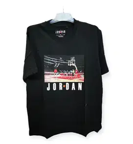 kaos tshirt prelove bal hitam L besar lapangan basket jordan