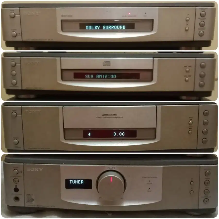 SONY Placido, Tuner CD, Stereo Cassette, Processor, Stereo Amplifier.