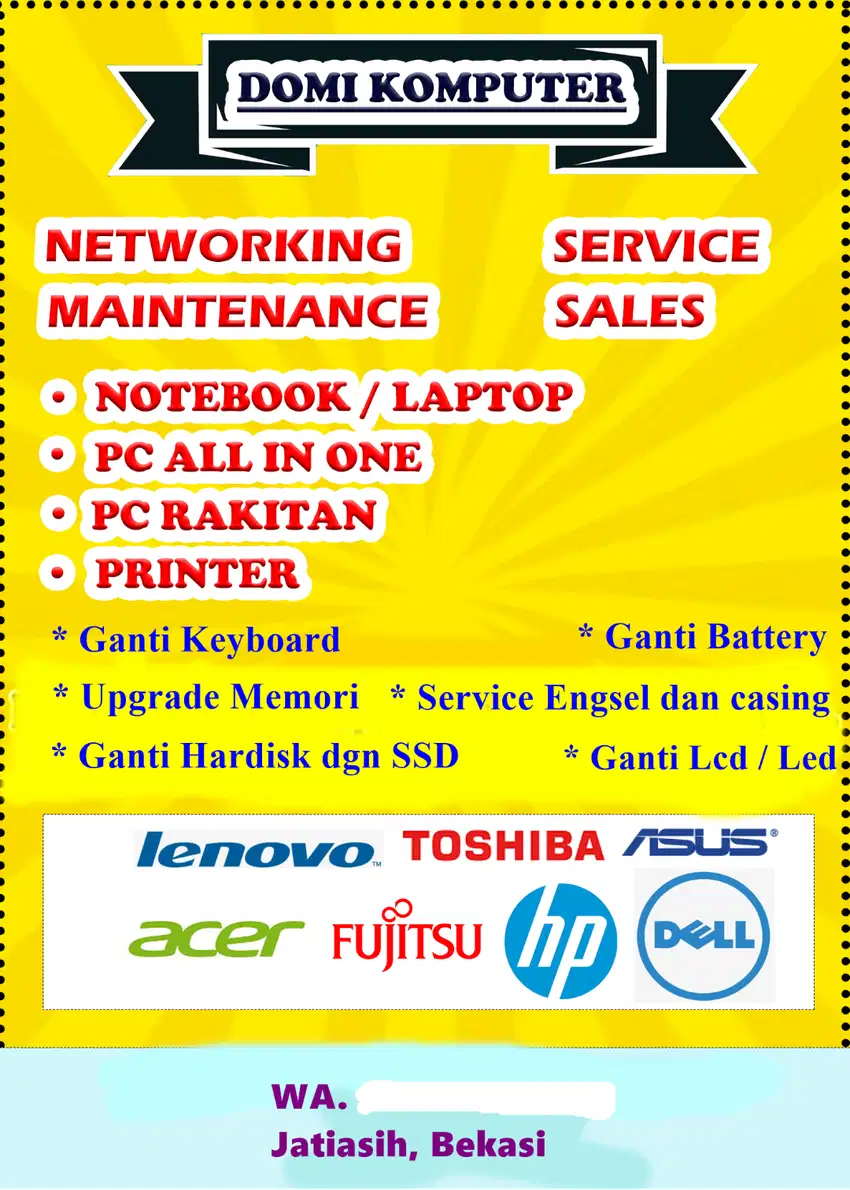 Service Komputer Laptop, Notebook, Netbook, All in One dan Rakitan