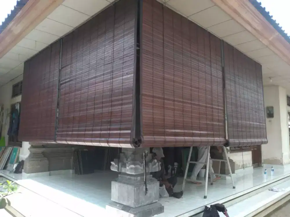 Jual krey/tirai kayu bengkirai