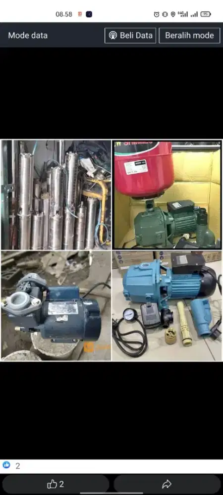 Servis pompa mesin air jet pump dan sibel