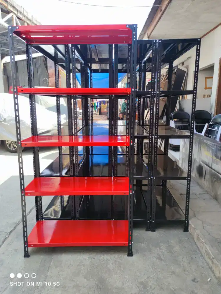 rak besi warna full black