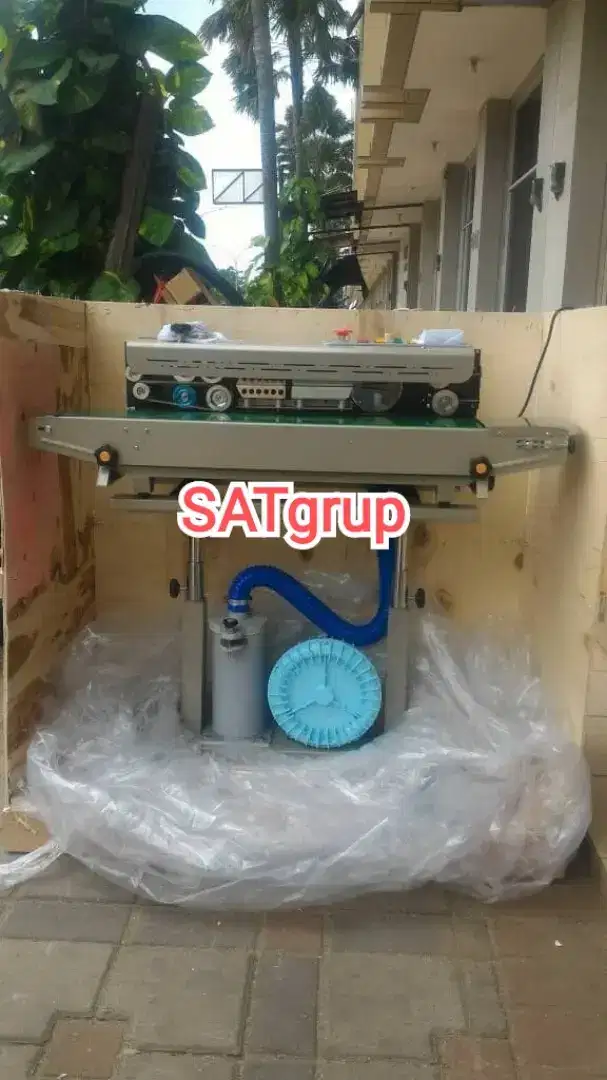 Mesin continuous band sealer angin getra penyegel plastik DBF-1000
