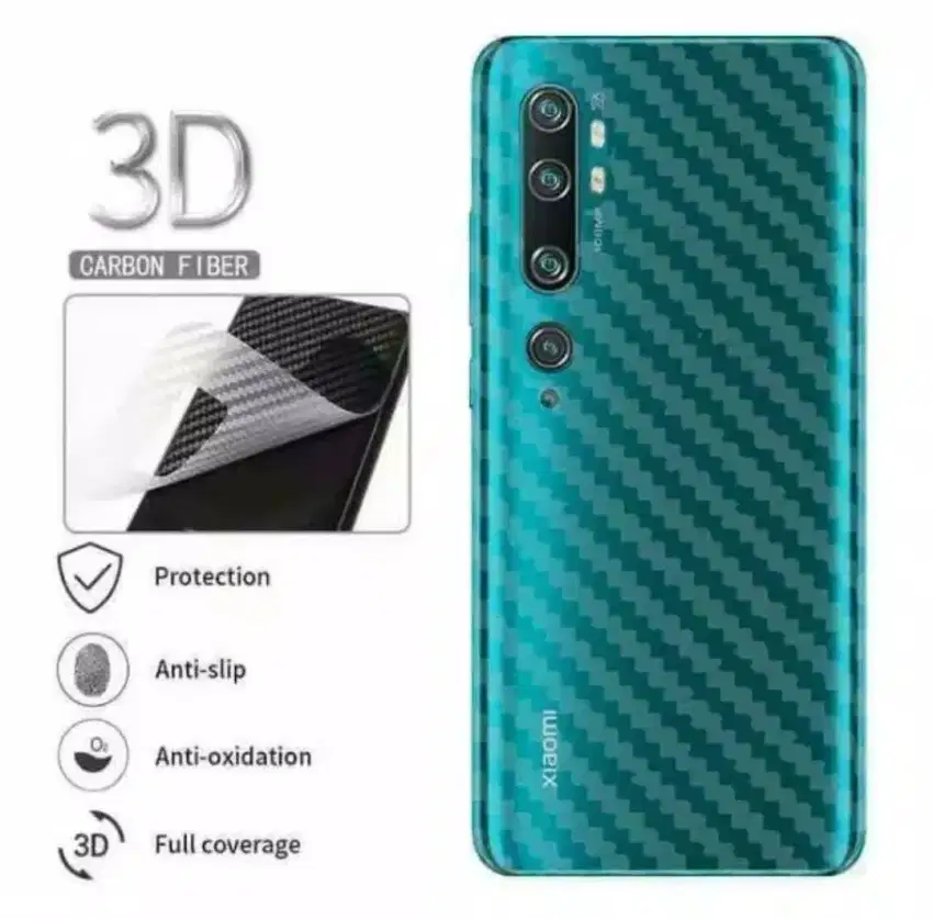 Skin REDMI 9 model garis2 Carbon premium New