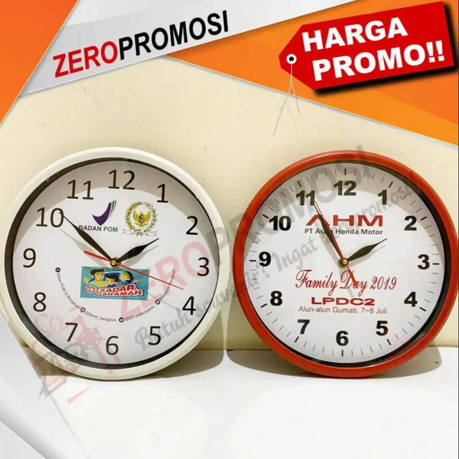 Souvenir Jam Dinding Plastik Unik Tipe 818 Custom Logo