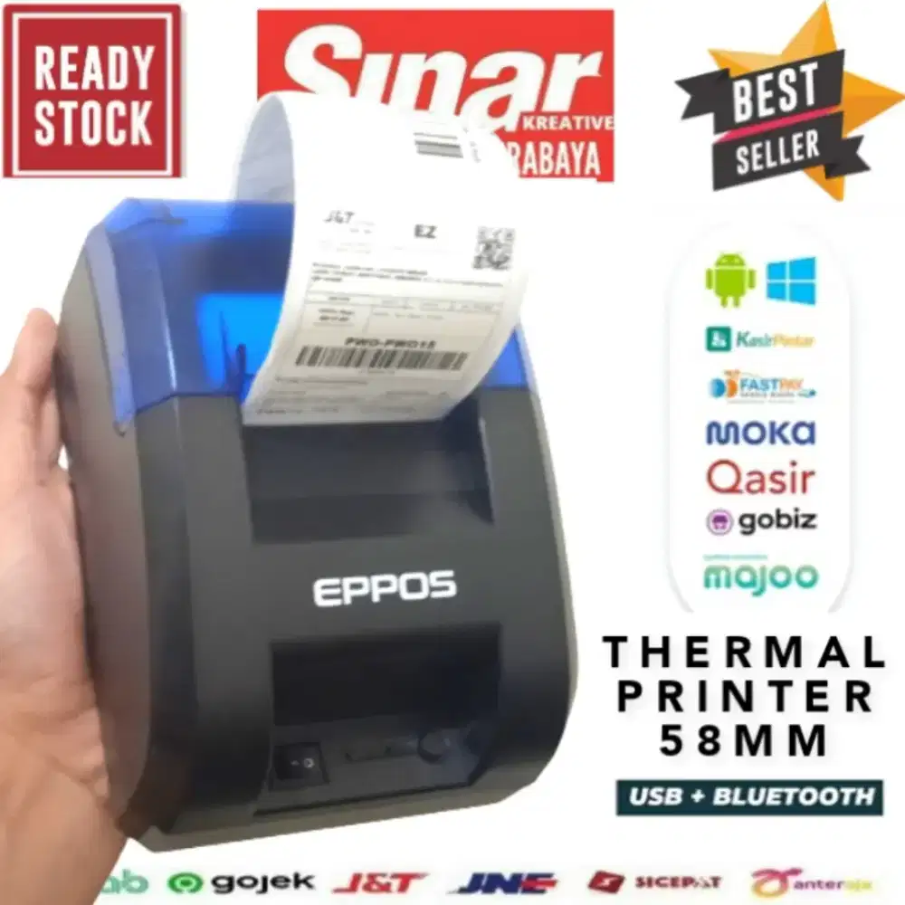 PRINTER THERMAL BLUETOOTH 58MM RPP02 CETAK RESI DAN STRUK (USB)