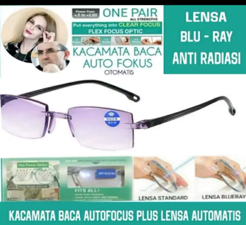 Kacamata Baca AutoFokus Pria Wanita  Bonus Box tempat kaca mata