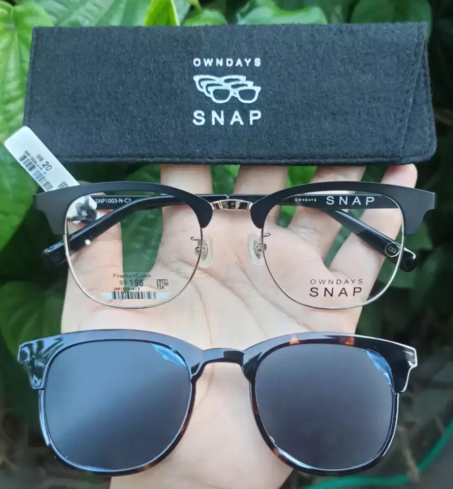 Kacamata vintage merk Owndays Snap Clubmaster Clip-On SNP1003