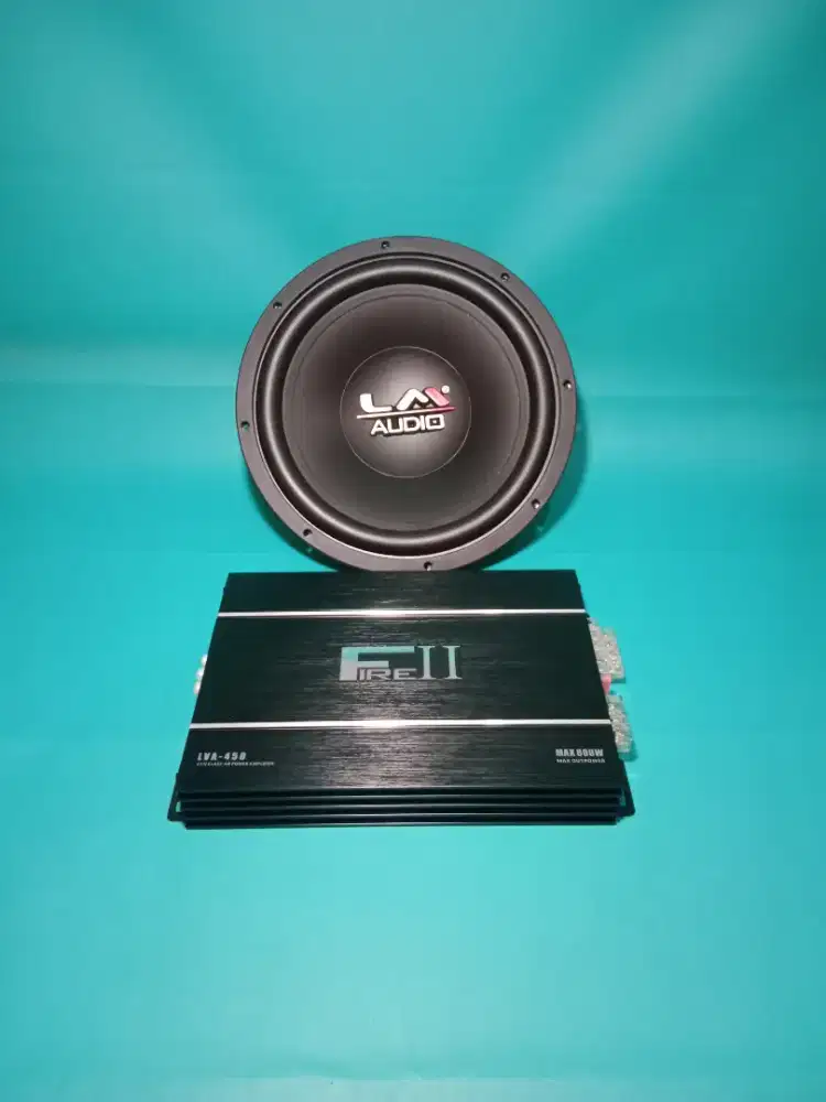 Ples Pasang Power Lm FIRE ll seri LVA-450 & Subwoofer LM audio 12JJ 12