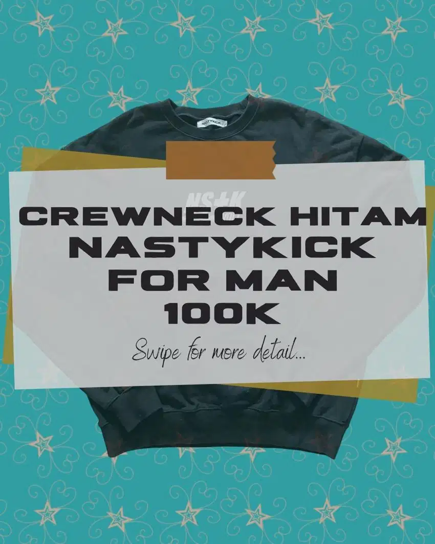 CREWNECK HITAM NASTY KICK | FOR MAN