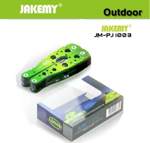 Jakemy JM-PJ1003 9 in 1 Multifunction Outdoor Folding Pliers - Green