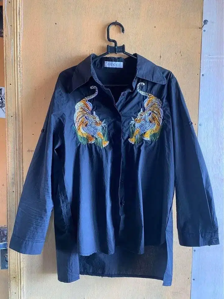 Kemeja Gucci Tangan Panjang Hitam