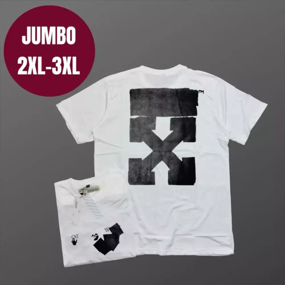 Kaos oversize jumbo off white putih