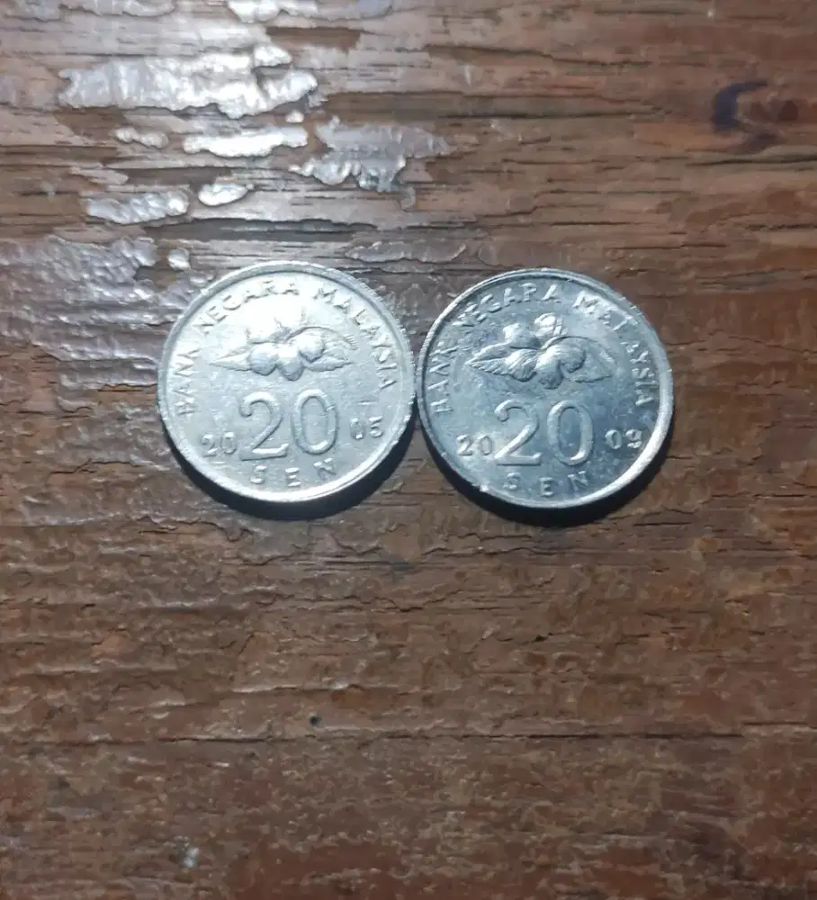 Koin 20 sen Malaysia thn 2002 & 2005