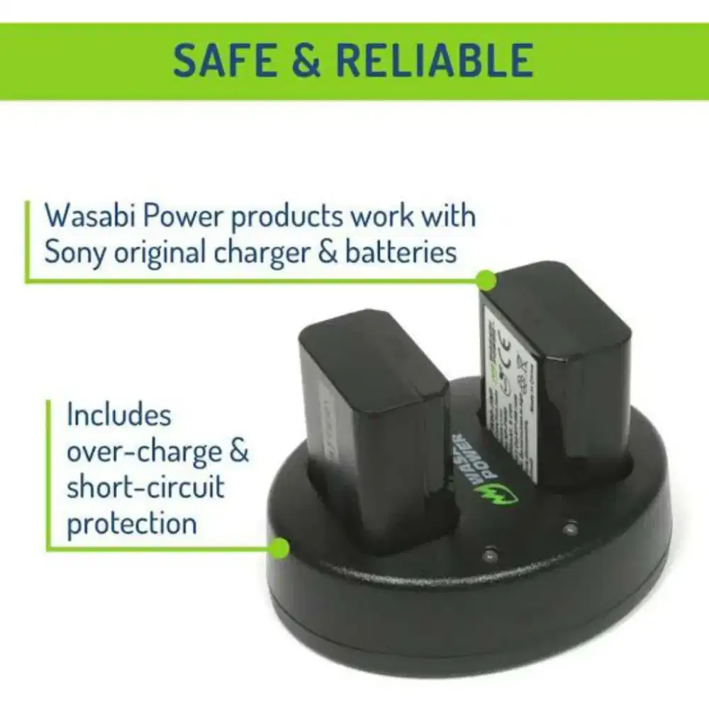 Baterai Batre Kamera Wasabi Sony NP-FW50 Dual Slot Charger