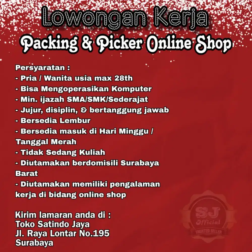 Lowongan Karyawan Karyawati Online Shop
