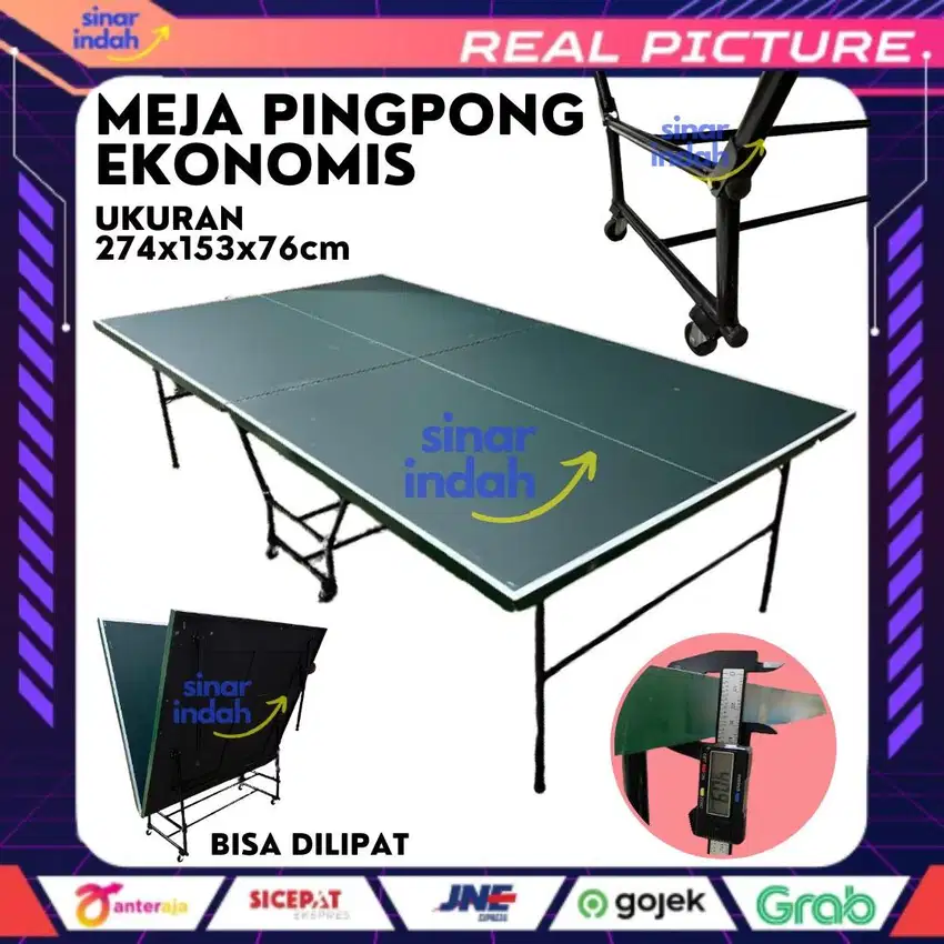 Meja Pingpong Meja Tenis Meja Roda 4 (16mili Roda Kecil) EKONOMIS